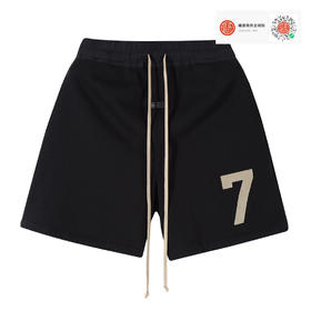 第七季男款植绒印花抽绳短裤