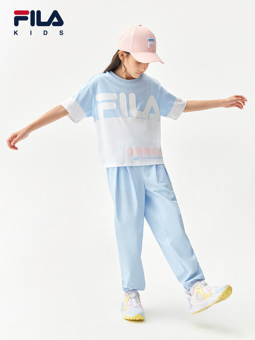 小斐乐童装儿童T恤2022夏季女童宽松透气运动T恤K12G221117F 商品图4