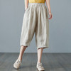 GYH  8098A棉麻松紧腰休闲时尚百搭显瘦纯色五分裤 商品缩略图4