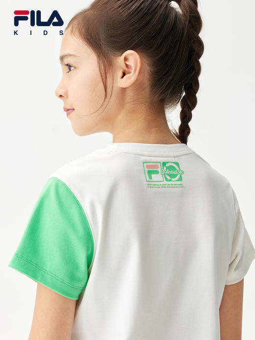 小斐乐儿童短袖T恤2022夏季新款女童大童时髦洋气宽松上衣K12G224166F 商品图4