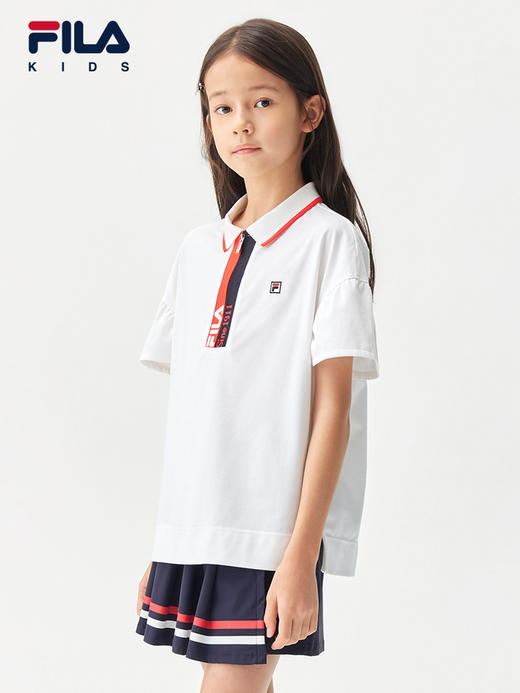 小斐乐儿童半袖T恤2022夏季新款女大童时尚休闲短袖POLO衫K12G221119F 商品图2