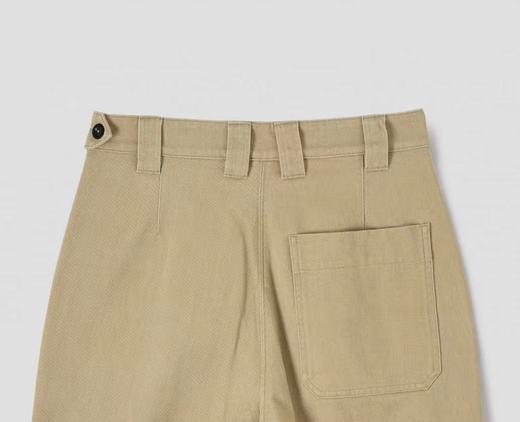 MHL 亚麻色/靛蓝色单褶棉质直筒裤 商品图4