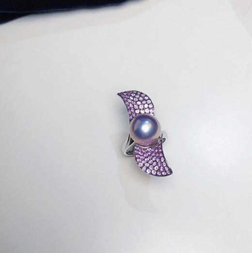 ONLY系列 18K镶天然薰衣草紫色淡水“爱迪生”珍珠 戒指 商品图1