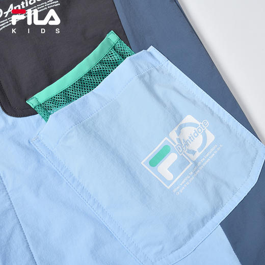 小斐乐儿童短袖衬衫男大童2022夏季新款拼接透气针织衬衫K12B224426F 商品图3