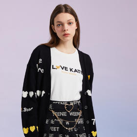 TeenieWeenie小熊女装2022春季新款V领针织衫开衫外套TTCK221201T