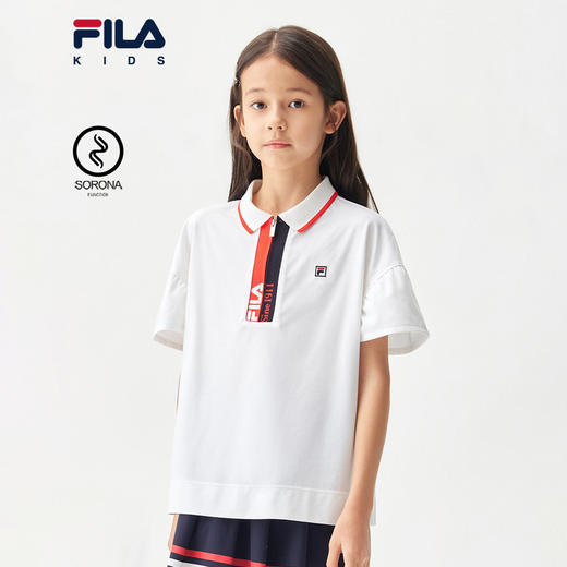 小斐乐儿童半袖T恤2022夏季新款女大童时尚休闲短袖POLO衫K12G221119F 商品图0