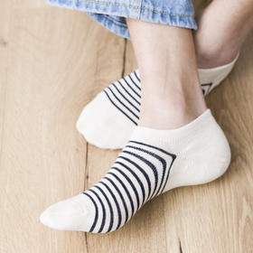 老米优品 /4色一组！新品上线！《男士条纹船袜》muji 原厂直供！