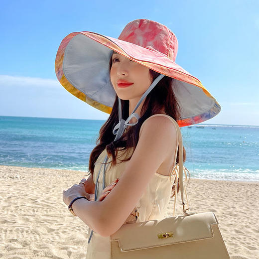 米黛洛渔夫帽女士夏季防紫外线太阳帽大帽檐遮阳帽子女防晒帽夏天 商品图7