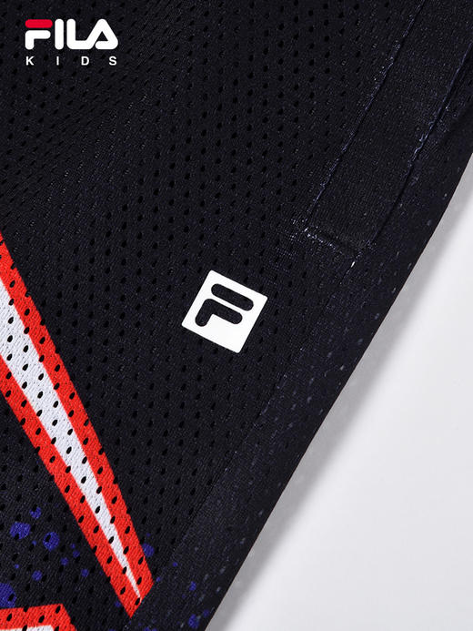 小斐乐儿童短裤2022夏季新款男大童时尚透气运动针织五分裤K12B223601F 商品图4