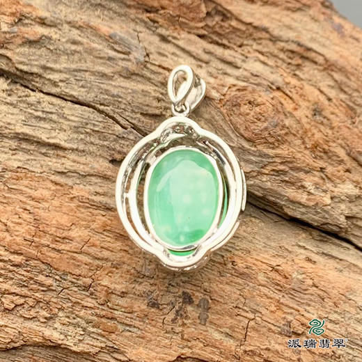 派瑞翡翠 18k金翡翠挂件 糯种 绿色 商品图3