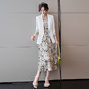 YQ-BY6319七分袖小西装女碎花连衣裙套装春装新款韩版时尚气质职业装西服女 商品缩略图2
