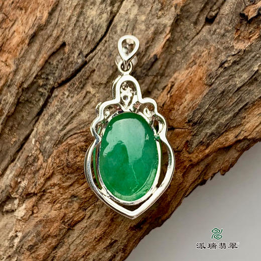 派瑞翡翠 18k金翡翠挂件 糯冰种 绿色 商品图1