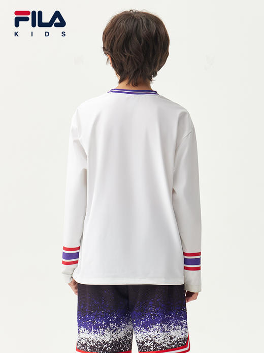 小斐乐儿童长袖衫2022夏季新款男大童宽松弹力运动长袖T恤K12B223205F 商品图2