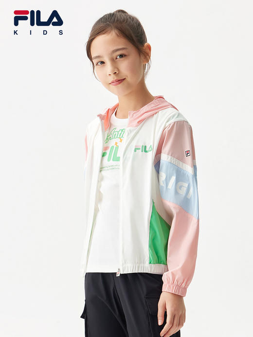 小斐乐儿童梭织外套2022夏季新款女童中大童运动上衣防晒服K12G221707F 商品图2