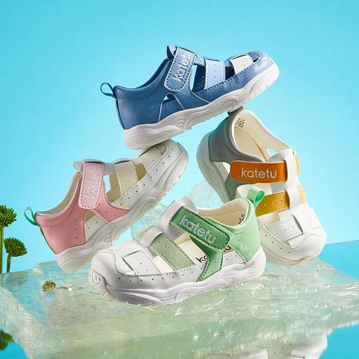 卡特兔女童凉鞋男童皮凉鞋夏季儿童沙滩鞋包头鞋子小童机能 商品图1