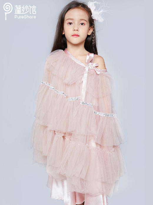 女童连衣裙夏季新款公主裙冰雪奇缘艾莎蓬纱大童雪纺裙子洋气-两穿礼服 商品图1