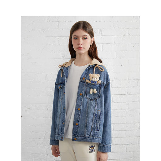 TeenieWeenie小熊22年春季新款短款牛仔外套夹克TTJE221202P 商品图3