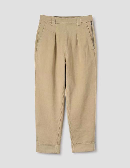 MHL 亚麻色/靛蓝色单褶棉质直筒裤 商品图5