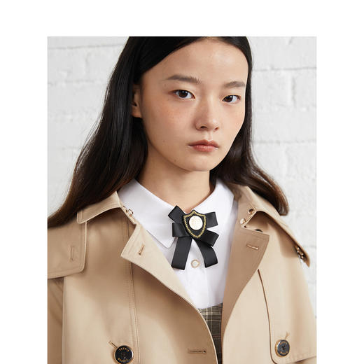 TeenieWeenie小熊2022新款春宽松韩版显瘦中长款连帽风衣外套TTJT221202P 商品图3