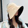 帽子女圆脸大脸显瘦夏季防晒新款百搭春夏渔夫帽空顶太阳帽子遮脸 商品缩略图3