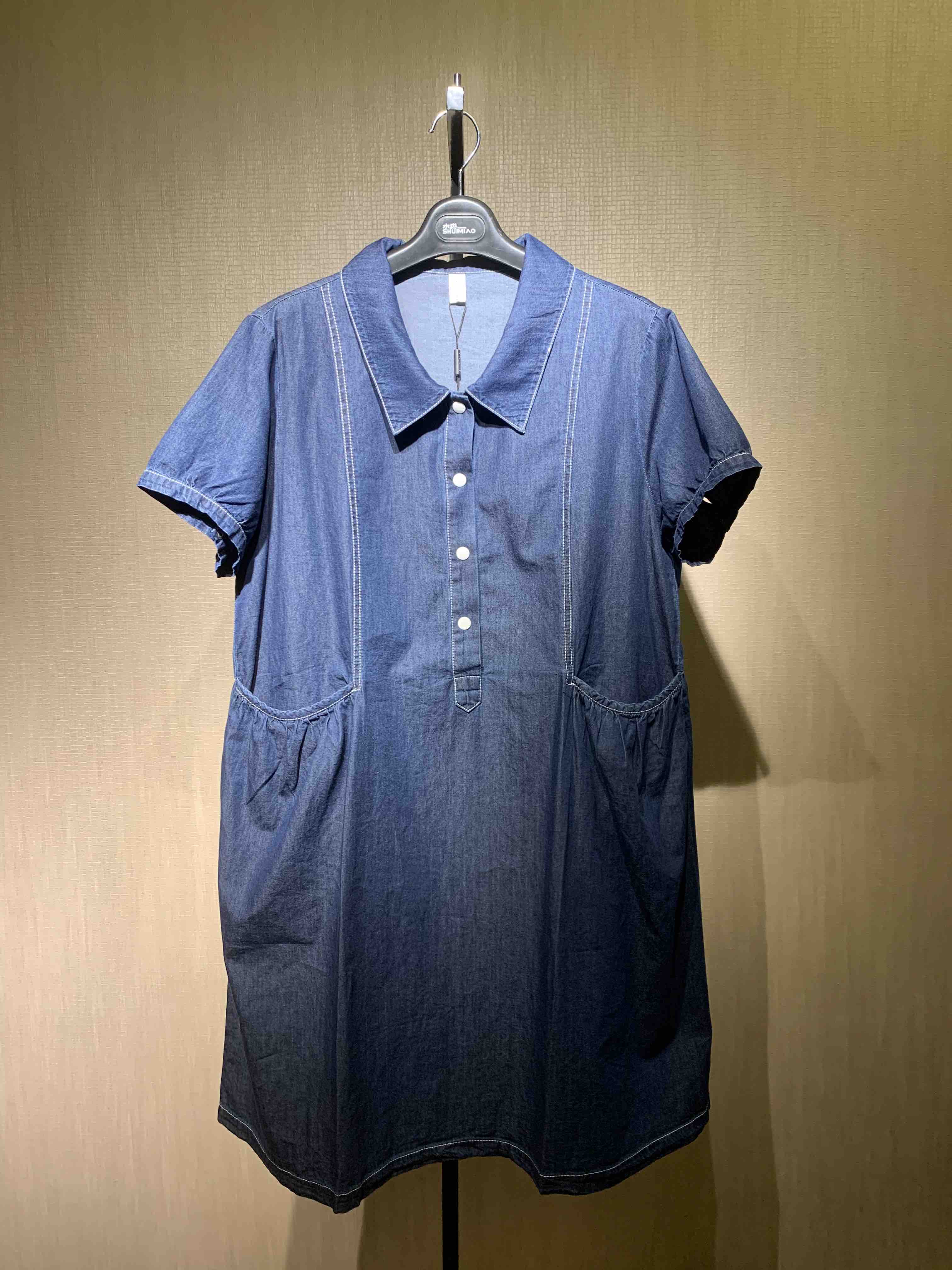 水淼2022夏爆款超柔软轻薄显瘦透气牛仔连衣裙3825