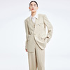 LILY2022夏新款女装设计感小众洋气纯色无领西装外套122200C2126 商品缩略图0