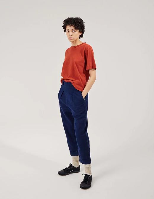 MHL 亚麻色/靛蓝色单褶棉质直筒裤 商品图3