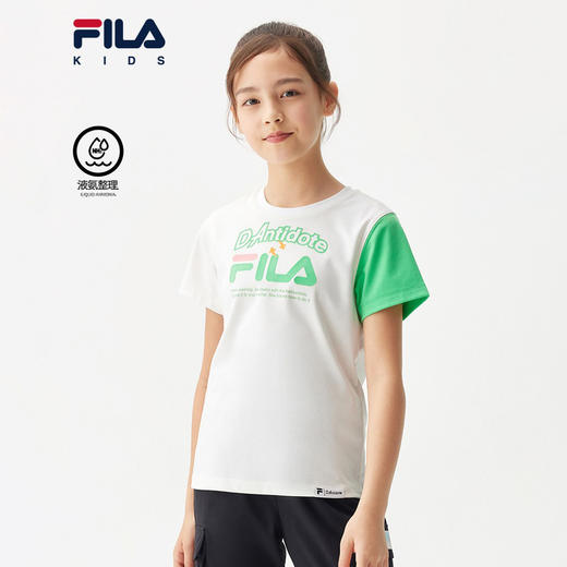 小斐乐儿童短袖T恤2022夏季新款女童大童时髦洋气宽松上衣K12G224166F 商品图0