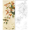 于非闇竖幅工笔花鸟白描底稿-翠鸟芙蓉花YF10 商品缩略图0
