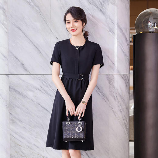 YQ-YZH2111春夏季韩版时尚气质中长款连衣裙女士修身高腰百褶裙西装打底裙 商品图1