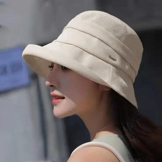 春季英伦复古黑色渔夫帽子女2022新款水钻字母卷边盆帽小众水桶帽 商品图1