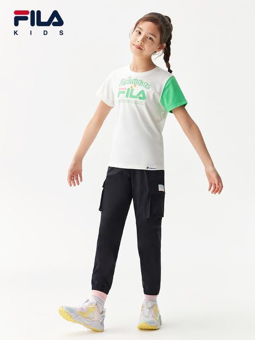 小斐乐儿童短袖T恤2022夏季新款女童大童时髦洋气宽松上衣K12G224166F 商品图3