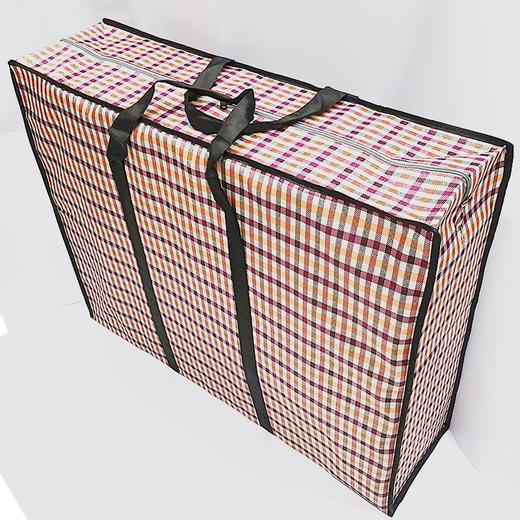 超大加厚收纳袋发泡格子编织袋棉被打包搬家特大容量无纺布手提行李袋78×63×23cm1个 商品图2