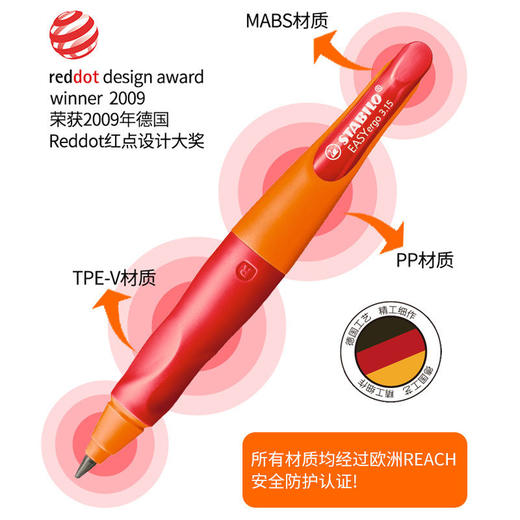 【三指定位，一秒矫正，送3件套】3.15mm1.4mm德国原装进口stabilo思笔乐儿童矫正握姿自动铅笔小学生写不断3.15mm活动铅笔幼儿园练字握笔乐正姿笔初学者写字卷笔刀 商品图2