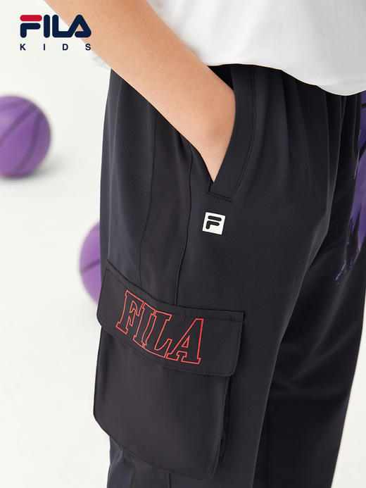 小斐乐儿童工装长裤2022夏季新款潮洋气男大童休闲运动裤子K12B223603F 商品图3