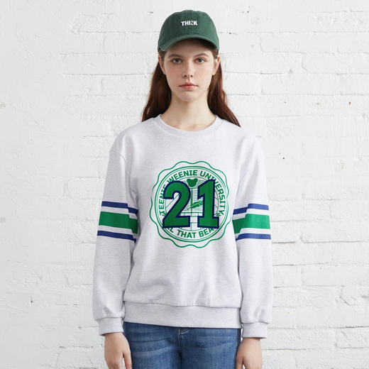 TeenieWeenie小熊2022春季新款圆领套头短款显瘦卫衣TTMA221206P 商品图0