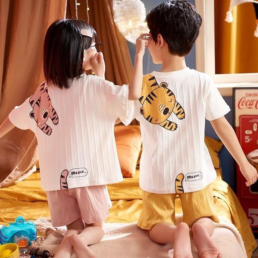 儿童睡衣男女童夏装短袖纯棉夏季薄款男女孩中大童12岁家居服套装 商品图0