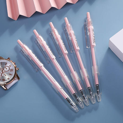 晨光莫兰迪色中性笔子弹头0.5按动全针管0.35碳素黑水笔少女心 商品图9