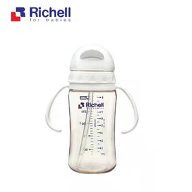 Richell/利其尔ppsu吸管杯260ml儿童防漏宝宝水杯防摔婴儿学饮杯