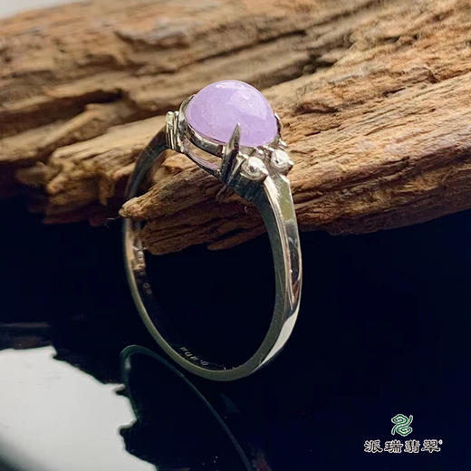 派瑞翡翠 18k金翡翠戒指 糯种 紫色 商品图0