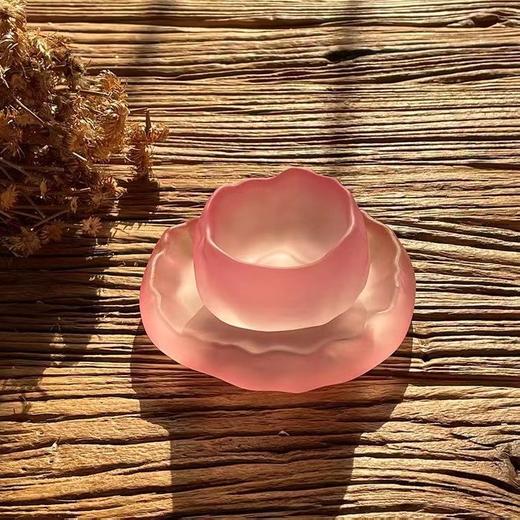 李子柒同款初雪渐变粉色女主人杯女士茶具品茗杯手工玻璃杯 商品图2