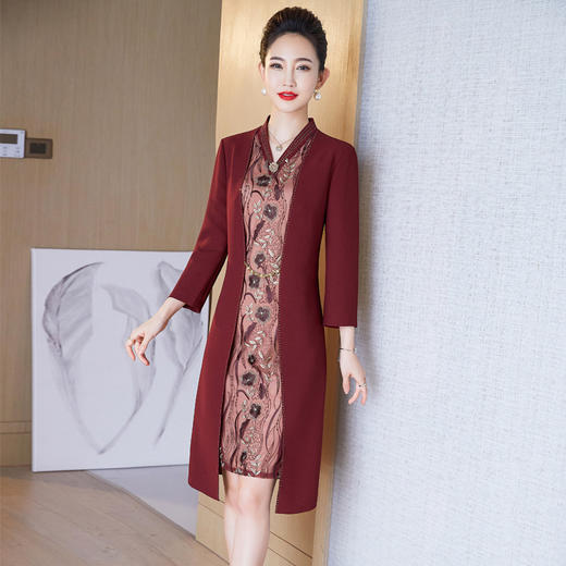 LC-2205新款婚礼礼服喜婆婆婚宴装假两件结婚嫁女礼服 商品图2