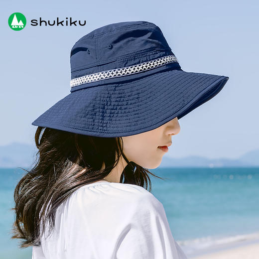 SHUKIKU舒可酷女士防晒遮阳帽夏防紫外线UV薄透气渔夫帽成人 商品图3