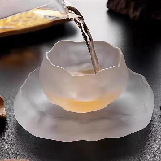 李子柒同款初雪渐变粉色女主人杯女士茶具品茗杯手工玻璃杯 商品图3