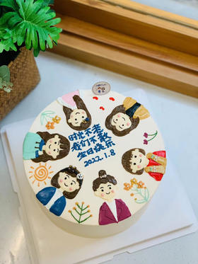 手绘女生奶油蛋糕 下单前请仔细阅读商品详情