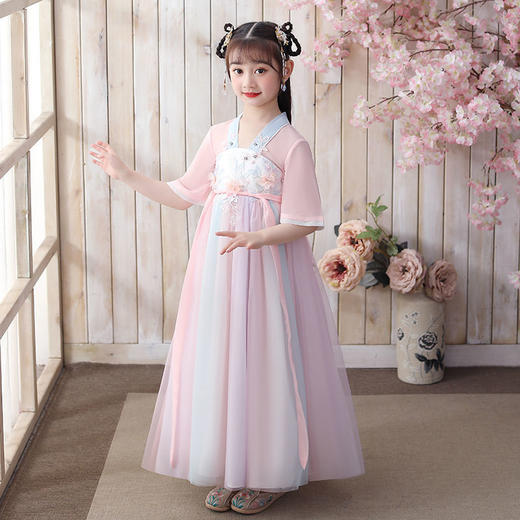 汉服女童超仙夏仙女裙中国风小学生仙女裙古风裙子古装衣服女儿童 商品图5