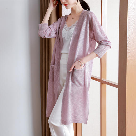 薄款针织开衫，中长款防晒衣外搭披肩空调衫冰丝外套CC-56-2205 商品图0