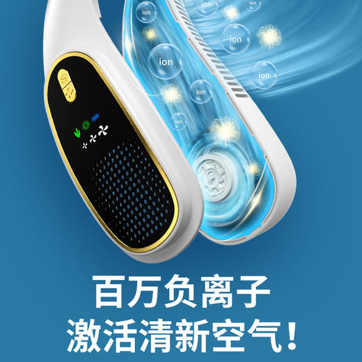 【360°环颈凉风 不纠头发】新款无叶懒人挂脖风扇负离子USB运动风扇充电超静音便携挂脖 商品图1