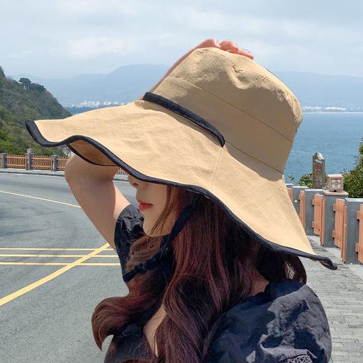 帽子女渔夫帽夏季防晒春夏遮阳帽太阳帽洋气遮脸遮阳圆脸大脸显瘦 商品图5