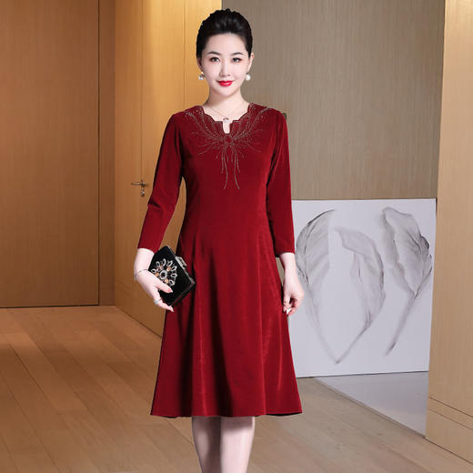 LC-2221春季新款婚礼结婚礼服喜婆婆婚宴装时尚高贵连衣裙 商品图2